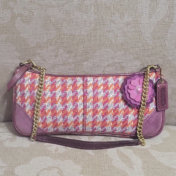 COACH NWOT TWEED WOOL SUEDE SHOULDER BAG - Picture 3 of 13